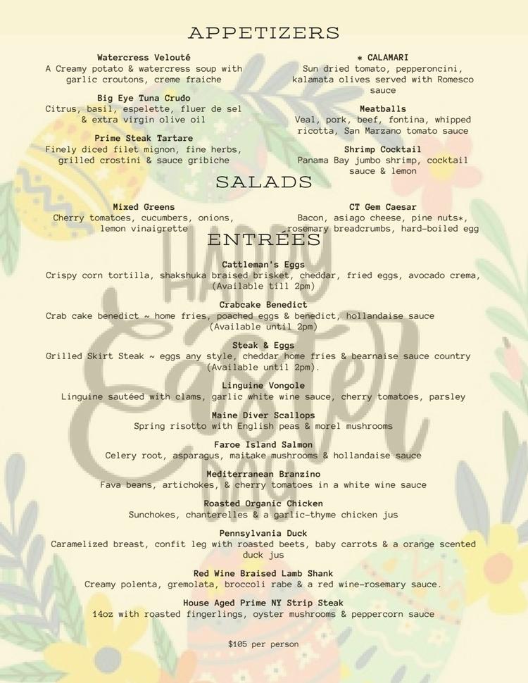 EASTER MENU