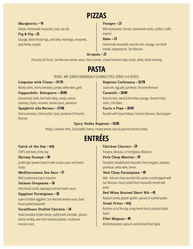 We are thrilled to share that on August 1st, we will unveil our brand new dinner menu, offering family style salads and pastas! 