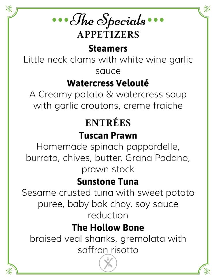 At The Farmhouse at the Crossroads, we are excited to share our specials for this week, crafted with love and care from the freshest, locally-sourced ingredients
